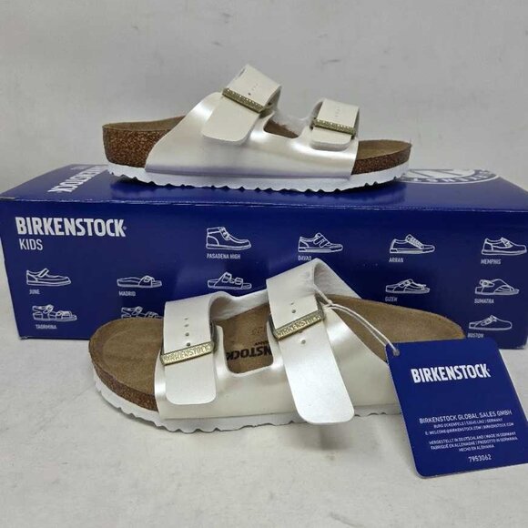 New US 11 girl's Birkenstock Arizona kids BS Electric Metallic Pearl sandals